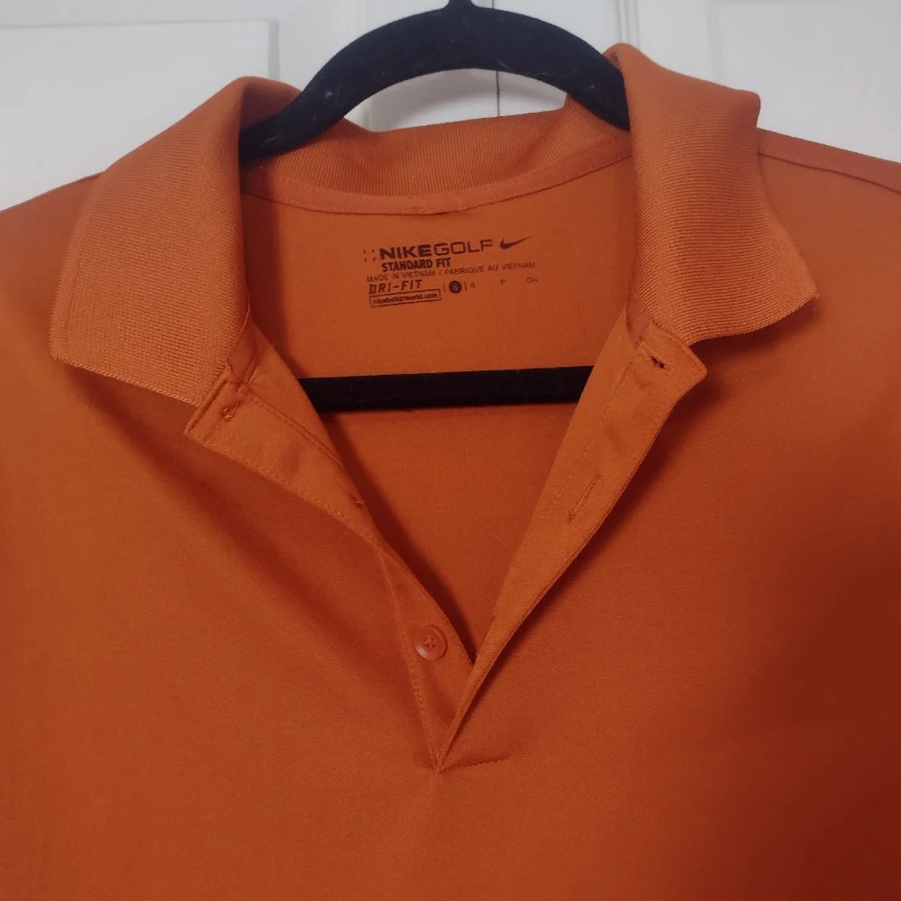 Nike Golf Men's Polo Shirt Dri-Fit Standard Fit Short Sleeve Orange Small
